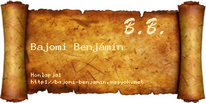 Bajomi Benjámin névjegykártya